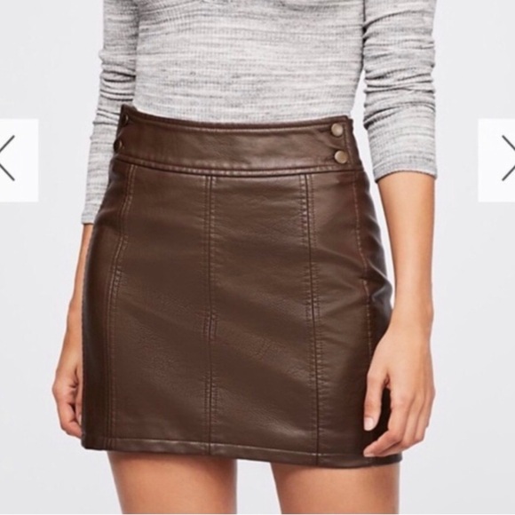 Free People vegan leather mini skirt - Picture 2 of 8